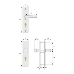 Abus Schutzbeschlag HLN 414 F1 beidseitig