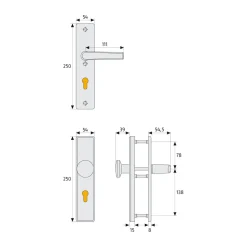 Abus Schutzbeschlag KLN 314 F1 beidseitig
