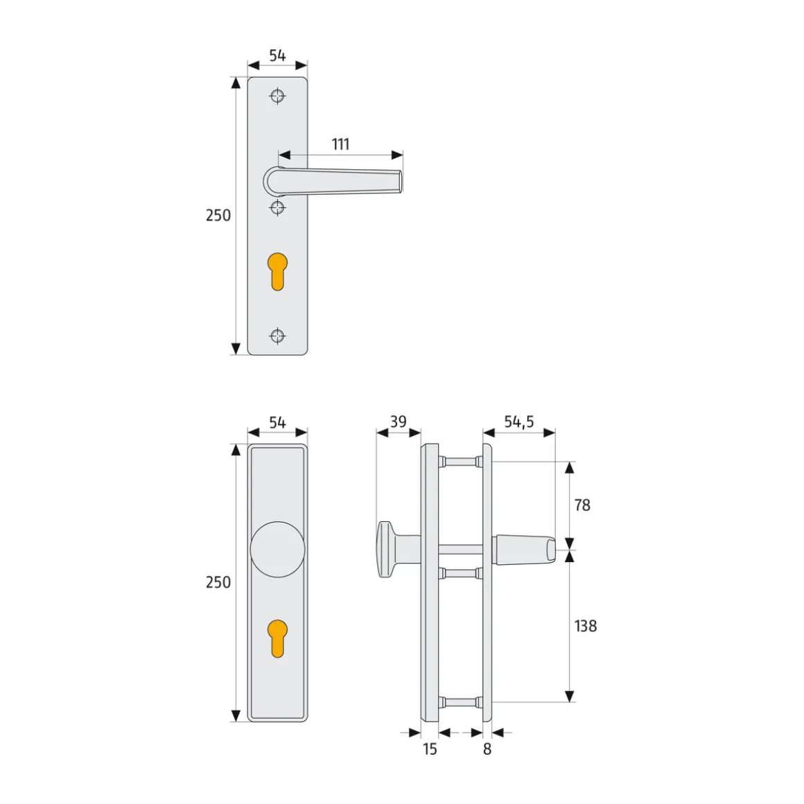Abus Schutzbeschlag KLN 314 F9 beidseitig