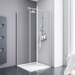Alexa Style 2.0 Drehtuer inkl Seitenwand192x90x90cm Alu Natur, Klar hell