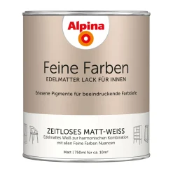 AlpinaBuntlack Feine Farben Lack Zeitloses Matt-Weiss 750ml