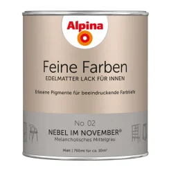 AlpinaBuntlack Feine Farben Lack No 02 Nebel im November edelmatt 750ml