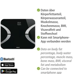 Analysewaage LED BT 30x26cm, schwarz
