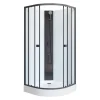 Aurlane Komplettdusche White Circle, rund, Farbe: Schwarz/weiss, 85x85x197,5cm