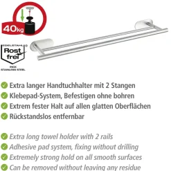 Badetuchstange Duo Orea Matt Turbo-LockEdelstahl