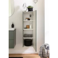 BADMOBIL Midischrank CRAFT 30 x 110 x 33 cm Tür mit Push-To-Open grün-matt