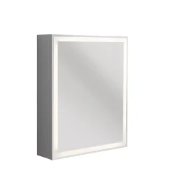 BADMOBIL Spiegelschrank FOTON 52 x 63 x 14 cm Tür rechts mit LED verdeckter Sensorschalter hellgrau