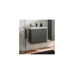 BADMOBIL Waschtischunterschrank CRAFT 49 x 54 x 36 cm 2 Schubladen mit Push-To-Open grün-matt