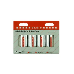Basic Alkaline-D-Batterie 1,5V 4 Stück
