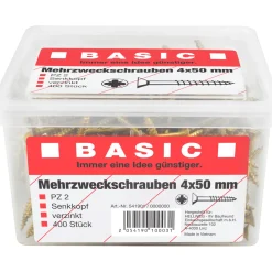 Basic Mehrzweckschraube 4,0 x 50 mm 400 Stück im Eimer
