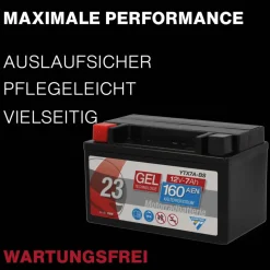 Batterie GEL YTX7A-BS 7Ah 160A