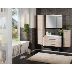 B.Clever LED-Spiegelschrank 90x71x16cm2 Tueren m. Schalter/Steckdose