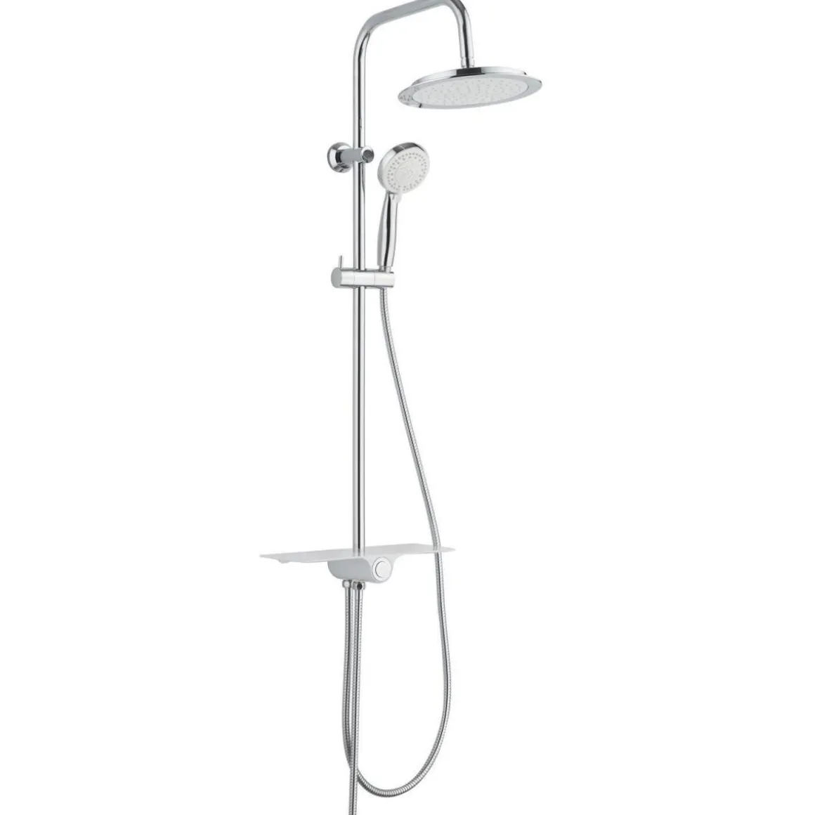 Überkopfbrauseset Aquastar mit Ablage chrom-weiß