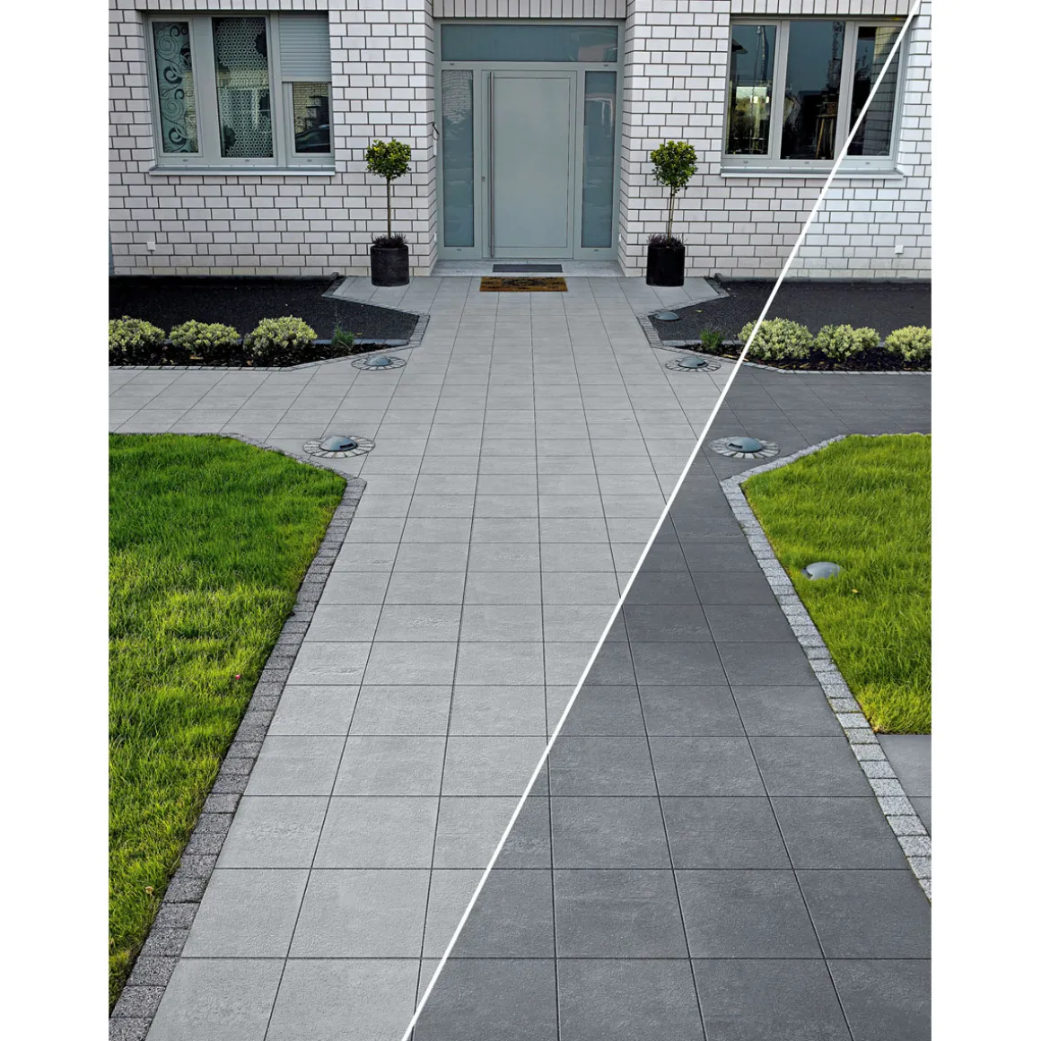 Beton Gehwegplatte grau 40x40x4 cmmit Fase