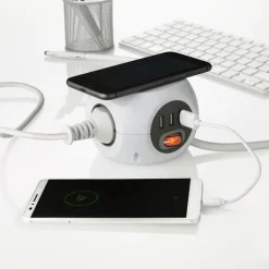 BLAUPUNKT Steckdosenwürfel 3-fach mit USB und Induktivem Laden