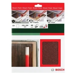 BoschDIY Handschleif-Set 230 x 280 mm 2xK60K120K240 6- teilig rot