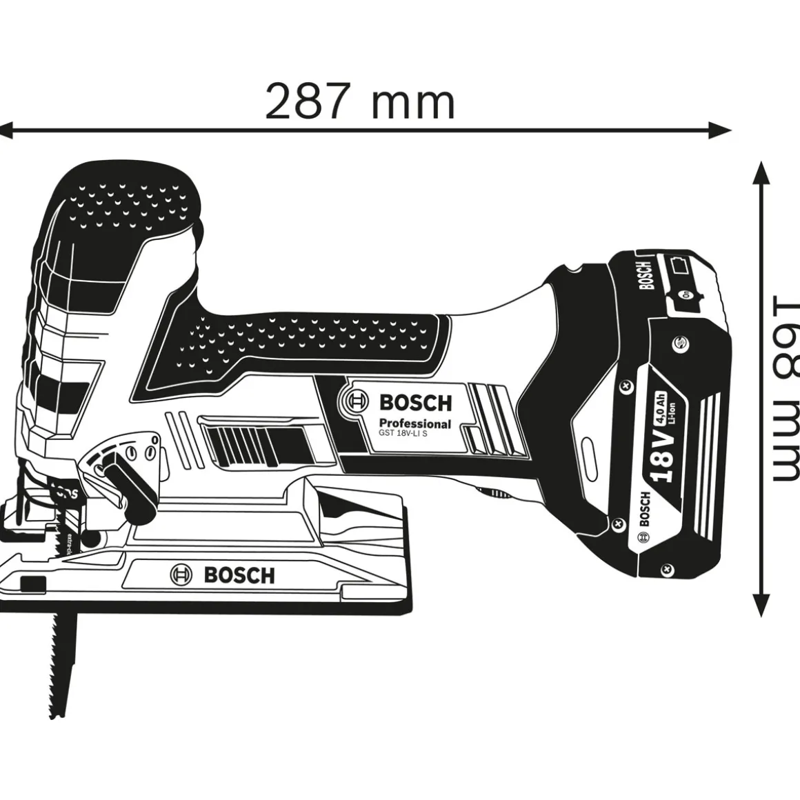Bosch Professional Akku-Stichsäge GST 18V-LI S solo