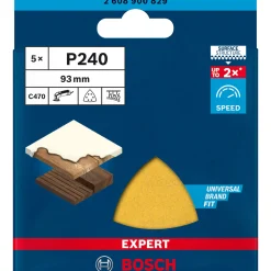 Bosch ProfessionalExpert C470 Schleifpapier für Deltaschleifer 93 mm G 240 5 Stück