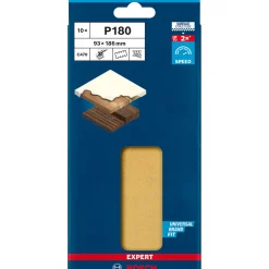Bosch ProfessionalExpert C470 Schleifpapier mit 8 Löchern für Schwingschleifer 93 x 186 mm G 180 10- teilig