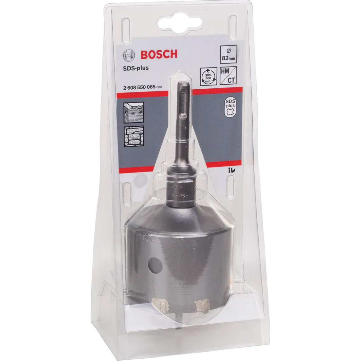 Bosch Professional3-teiliges Hohlbohrkronen-Set SDS plus 82 mm