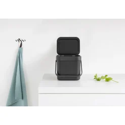 Brabantia Abfalleimer Sort & Go 18,8 x 18,1 x 13,9 cm grau