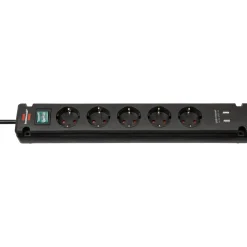 Bremounta 5fach mit USB schwarz DE 3mH05VV-F3G1,5 mit Schalter