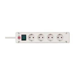 Bremounta Steckdosenleiste 4-fach weiss1,5m Kabel, mit Schalter