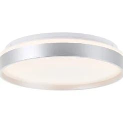 Brilliant Deckenleuchte Britt 33cm silber/weiß 22W 2300lm stufenlos dimmbar