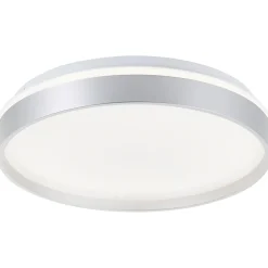 Brilliant Deckenleuchte Britt 33cm silber/weiß 22W 2300lm stufenlos dimmbar