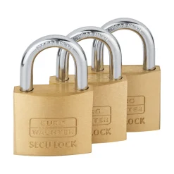 Burg Wächter Vorhängeschloss-Set Trio 405 40 GL 37,6 x 60 x 12,6 mm Messing