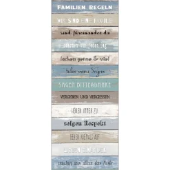 Canvas-Art Familienregeln 30 x 80 cm