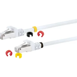 CAT7 Netzwerkkabel S/FTP 3Farbclips 10mweiss
