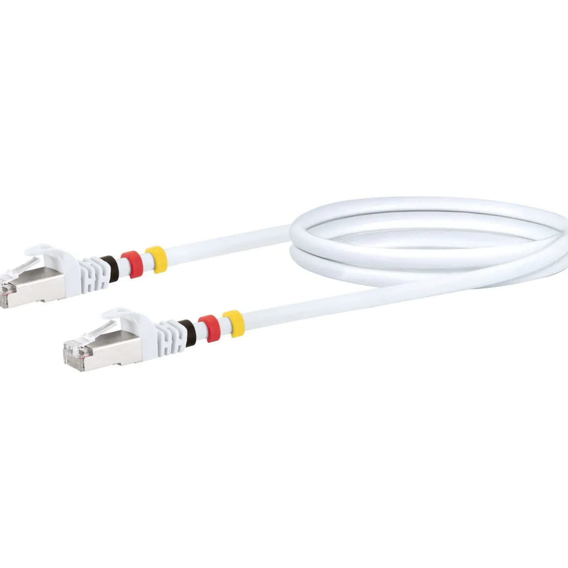 CAT7 Netzwerkkabel S/FTP 3Farbclips 1,0mweiss