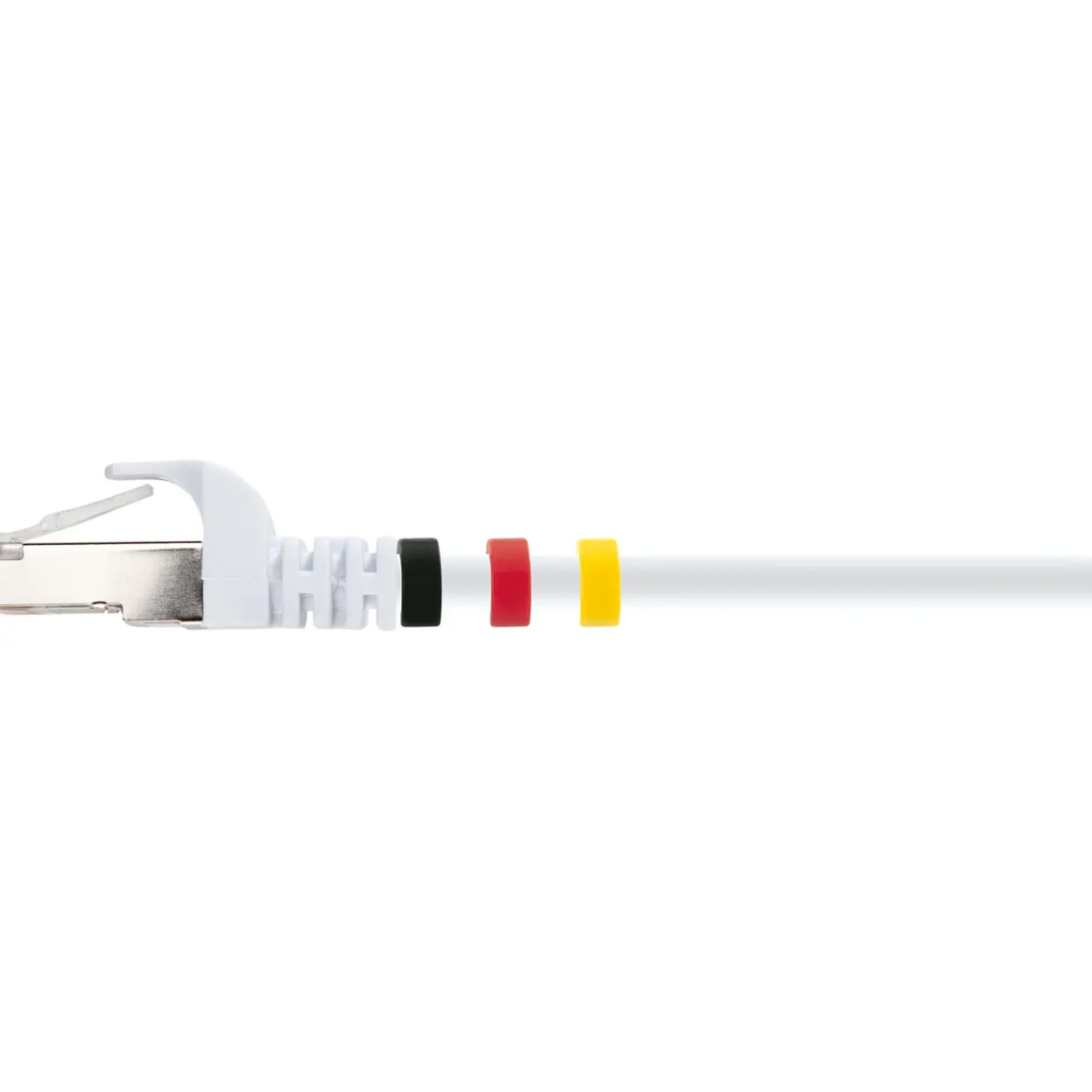 CAT7 Netzwerkkabel S/FTP 3Farbclips 1,0mweiss