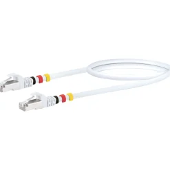CAT7 Netzwerkkabel S/FTP 3Farbclips 0,5mweiss