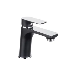 Cornat Waschtischarmatur-Set Edition Black, Druck-Ablauf, Farbe: Schwarz/Chrom
