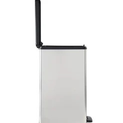 Curver Mülleimer DECO Bin SLIM 40L mit Pedal schwarz silber metallic