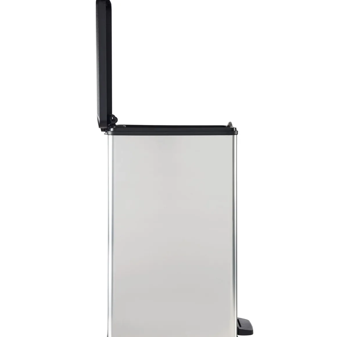 Curver Mülleimer DECO Bin SLIM 40L mit Pedal schwarz silber metallic