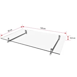 DURABIL Edelstahl Vordach HD 140140x80x19,5 cm