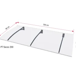 DURABIL Pultvordach Typ PT Secco 200200x90x22 cm