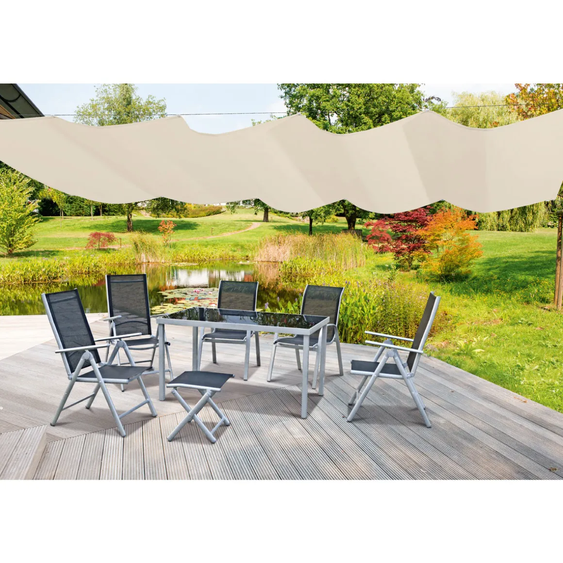 Durabil Seilspann-Markise 330 x 200 cm beige