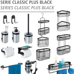 Eckregal 2 Etagen Classic Plus, schwarz