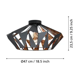 EgloLED Deckenleuchte Carlton 6 schwarz/kupfer