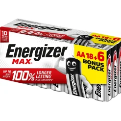 Energizer AA-Batterie Alkaline Max Bonus-Pack 18+6 Stk.