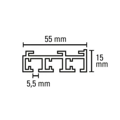 Flächenvorh-Sch. 3lfg Atlanta alu 260cm