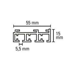 Flächenvorh-Sch. 3lfg Atlanta alu 210cm