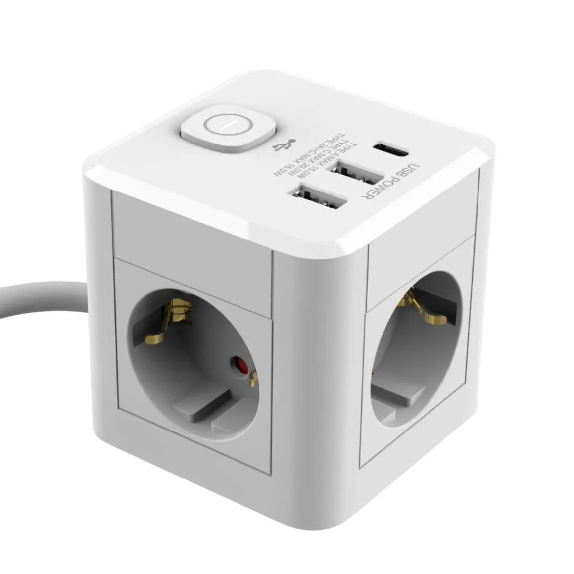 Flector 3-Fach Steckdosenwürfel inkl. USB 1,4 m
