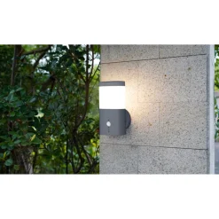 Flector Garten LED-Außenwandleuchte Mira mit Bewegungsmelder grau