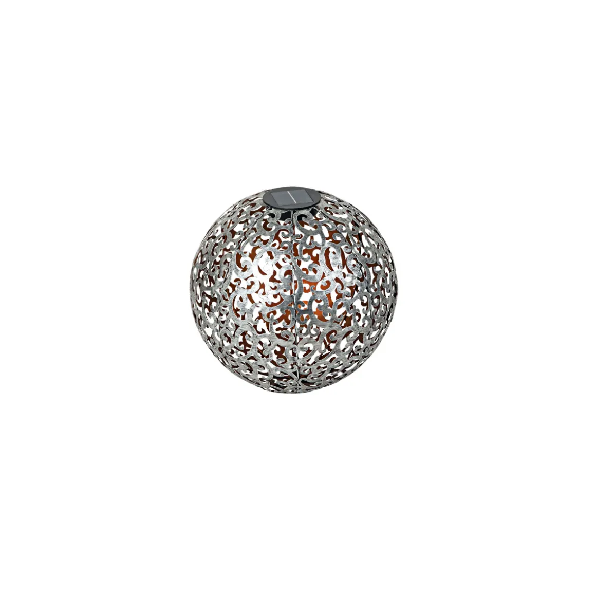 Flector Garten LED-Solar-Dekokugel Orient silber gebürstet Durchmesser 30 cm