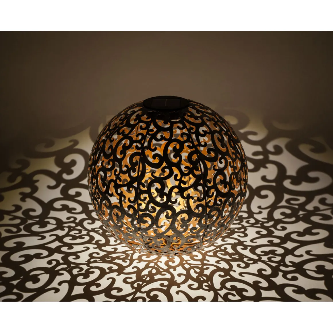 Flector Garten LED-Solar-Dekokugel Orient silber gebürstet Durchmesser 30 cm
